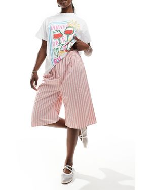 Collusion Poplin Longline Shorts - Pink