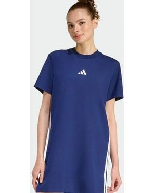 adidas Originals Essentials 3-Stripes Tee Dress - Blue