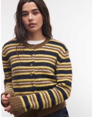 Monki Cárdigan Compacto Con Botones A Y Azul Marino-Marrón - Gris