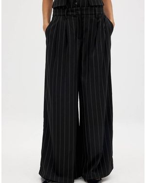 NA-KD Wide Leg High Waist Loose Trouser - Black