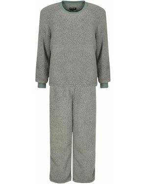 Loungeable Ensemble confort pull et pantalon ample en imitation peau - Vert