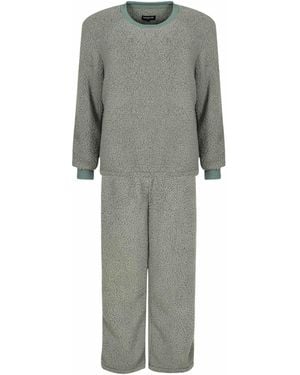 Loungeable – teddyfell-set aus pullover und hose mit weitem bein - Grün