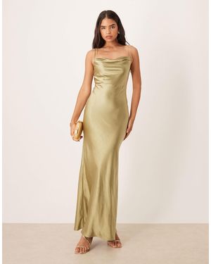 pretty lavish gold dress Piper Tie Midaxi Satin Dress main image 1