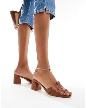 Truffle Collection Block Heel Mule Sandals - Blue