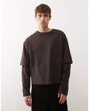 Collusion Double Layer Boxy T-Shirt - Grey