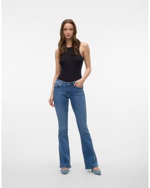 Vero Moda Jeans A Zampa Medio - Blu