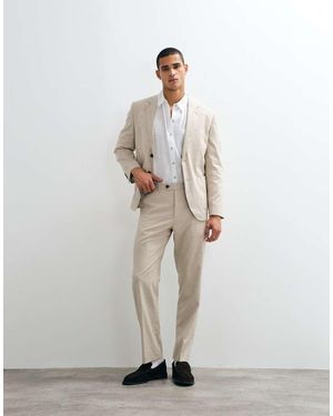 SELECTED Co-ord Linen Blend Regular Tailo Trousers - White