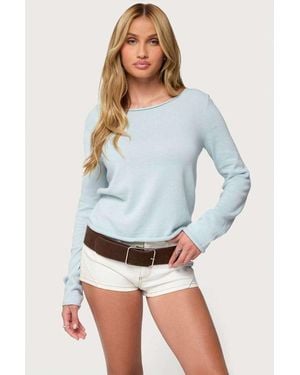 Edikted Sonny Relaxed Rolled Jumper - Blue