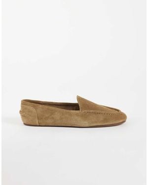 Mango 100% Leather Flat Shoe - White