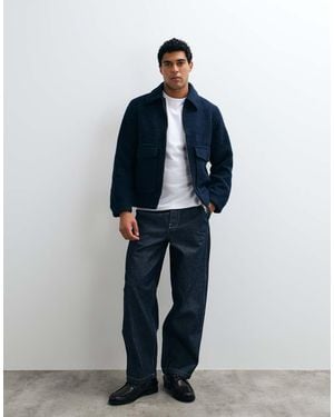 SELECTED Wool Blend Bomber Jacket - Blue
