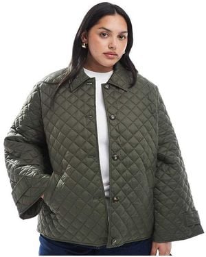 Vero Moda Button Down Quilted Jacket - Green