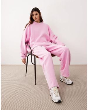 ARRANGE Heavy Weight Seam Detail Barrel Jogger Co Ord - Pink