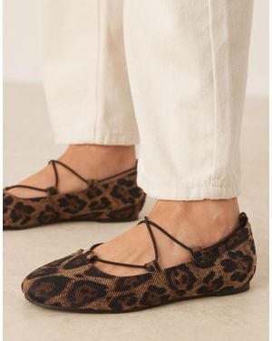 ASOS Lagos Elasticated Ballet Flats - Natural