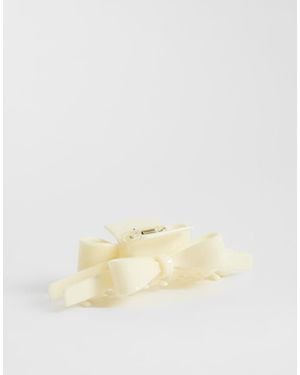 Pieces Bow Detail Claw Clip - Natural