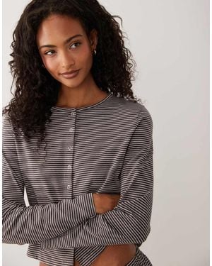 ASOS Mix & Match Button Down Pyjama Cardigan - Grey