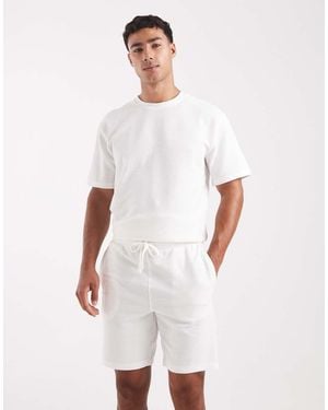 Only & Sons Waffle Short Co-Ord - White