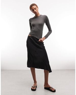 Weekday Asymmetric Satin Skirt - White