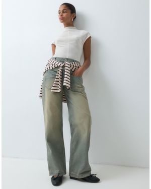 ASOS Straight Leg Back To Front Jean - Green