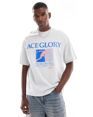 Bershka Race Glory Printed T-shirt - Blue