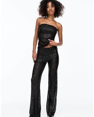 Pull&Bear X Dixie D'amelio Sequin Trouser - Black