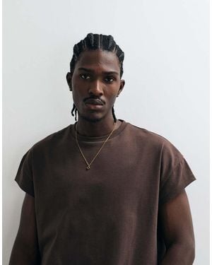 ASOS Heavyweight Boxy Oversized T-shirt With Cap Sleeve - Black