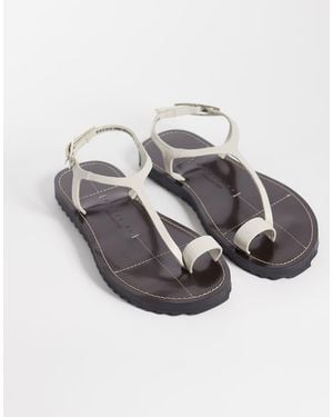 ASOS Filomena Premium Whipstitch Skinny Toe Loop Sandal - White