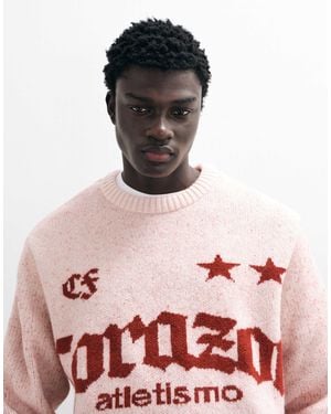 ASOS Oversized Knit Jumper With Graphic - Black
