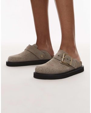 AllSaints Skye Western Suede Mules - Brown