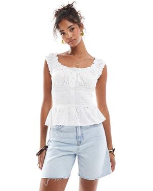 Stradivarius Denim Dad Short - White