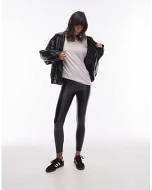 TOPSHOP Faux Leather Leggings - Black