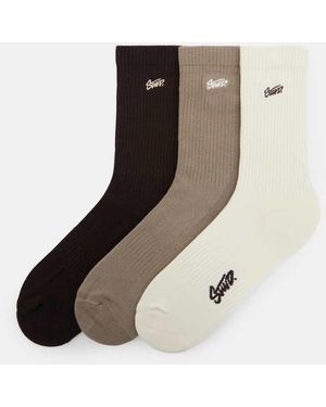 Pull&Bear Pack Of 3 Pairs Of Stwd Socks - Multicolour