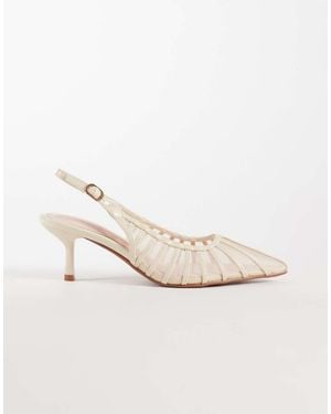 River Island Zapatos De Salón Con Diseño De Paneles De Malla De -Blanco