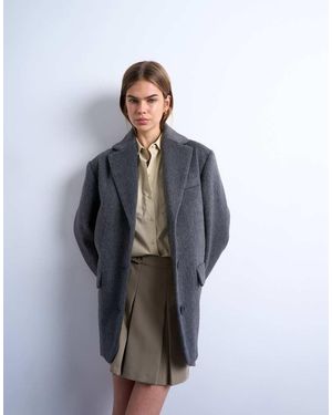 TOPSHOP Brushed Three Button Blazer Coat - Blue