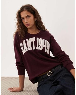 GANT Graphic Logo Crew Neck Sweatshirt - Red