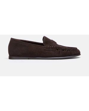 Stradivarius Leather Loafers - White