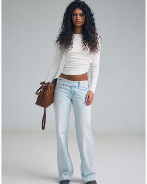 Stradivarius – gerade geschnittene jeans - Weiß
