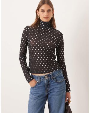 ASOS – transparentes rollkragen-oberteil - Blau