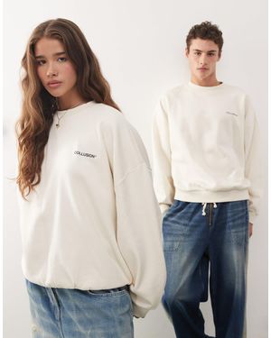 Collusion Unisex – kastig geschnittenes sweatshirt - Natur