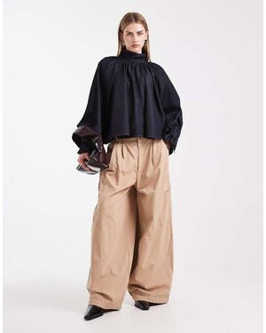 ASOS Pantalones Cargo Extragrandes Con Pinzas De -Neutro