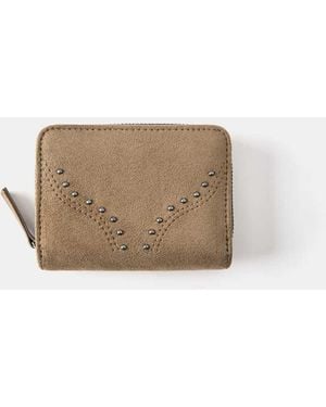 Pull&Bear Studded Wallet - Natural