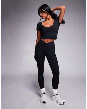 4505 Petite Icon Soft Touch Wrap Waist Yoga Legging - Blue