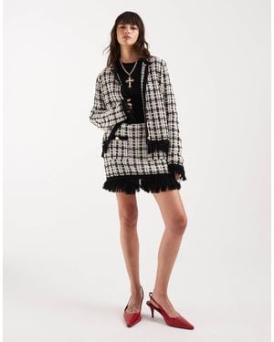 ASOS Knitted Tweed Skort Co-ord - Black