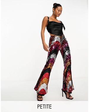Jaded Rose Petite Flared Sequin Pants - White