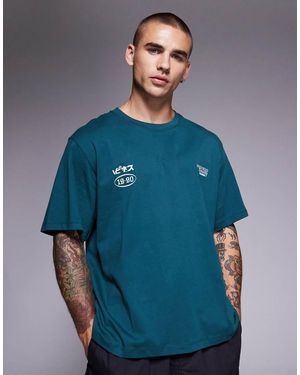 ADPT T-Shirt Oversize Scuro Con Stampa Sul Retro - Blu