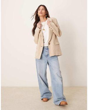 Free People Preppy Linen Blazer - Natural