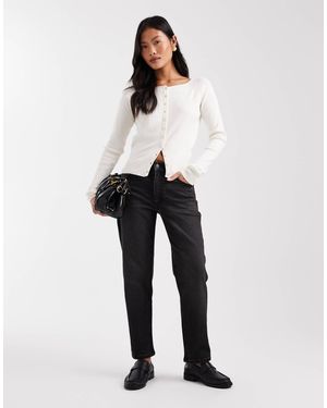 ASOS Asos Design Petite Slim Fit Mom Jeans - White