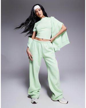 Kaiia Embossed Logo Wide Leg jogger Co-ord - Green