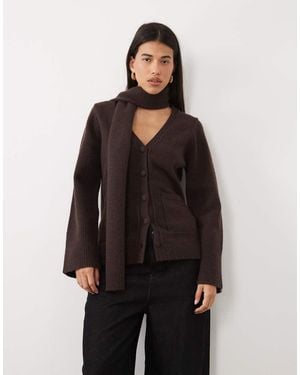 Pretty Lavish Vest Met Gebreide Sjaaldetail - Zwart