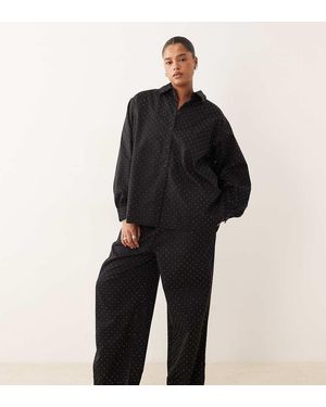 ASOS Pantalones Negros Sin Cierres Con Diseño Termosellado De Asos Design Curve (Parte De Un Conjunto)