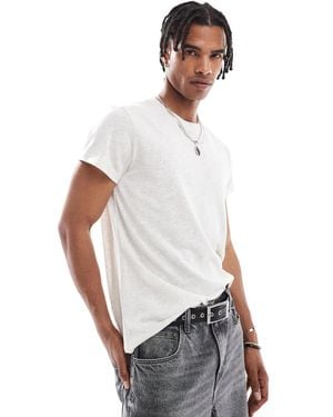 Bershka Linen Look T-shirt - White